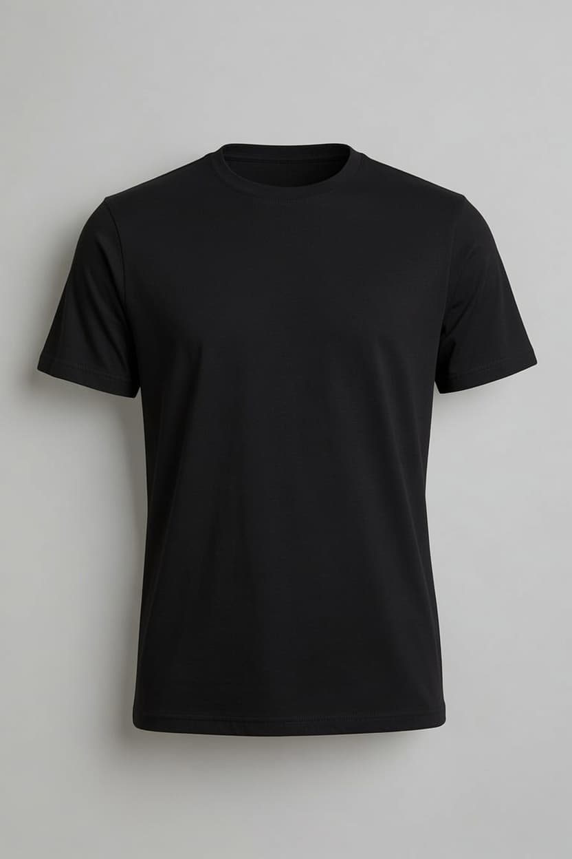 black t-shirt front